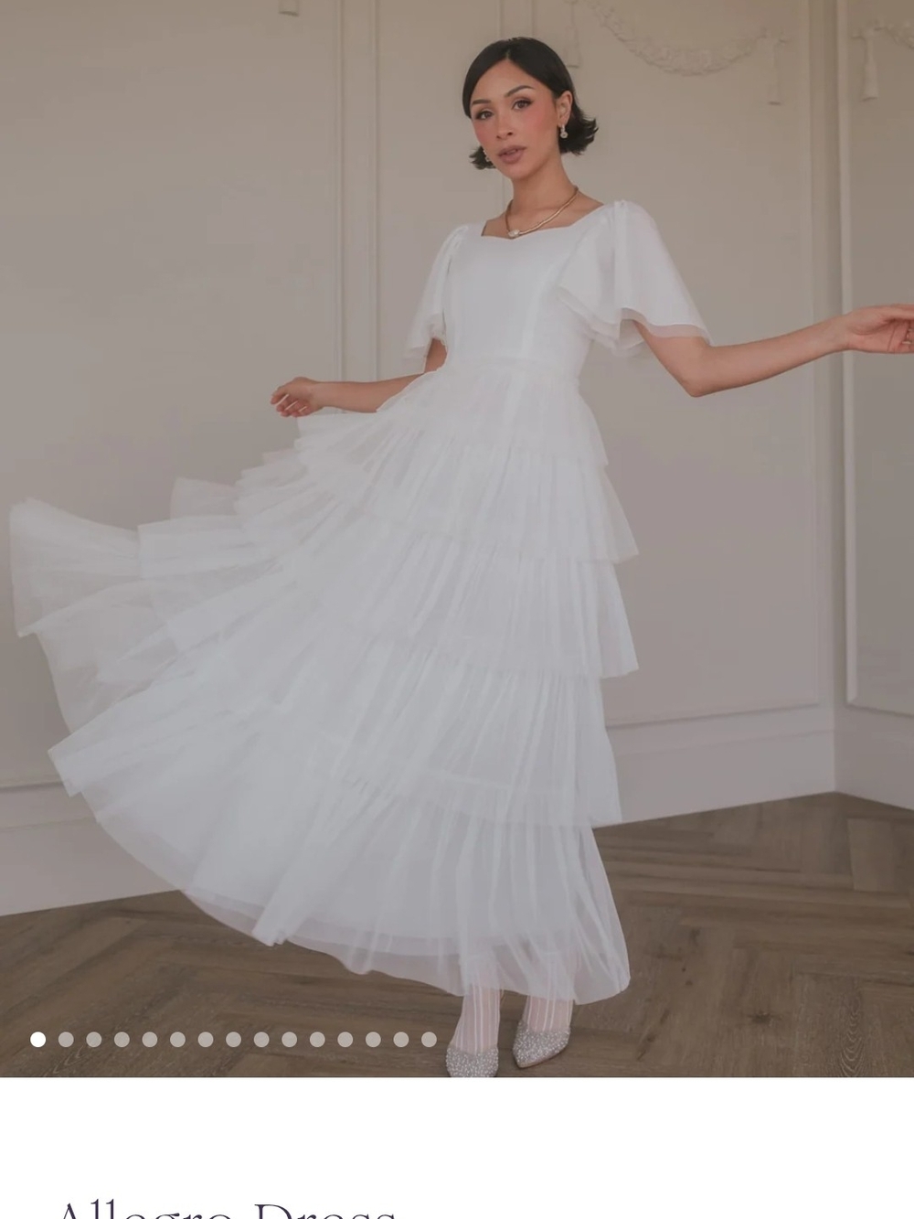 Elegant White Tiered Tulle Maxi Dress Allegro Dress Jessakae